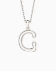 Bubble Initial Letter A-Z Pendant Necklace