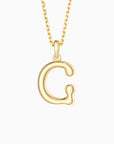 Bubble Initial Letter A-Z Pendant Necklace