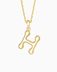 Bubble Initial Letter A-Z Pendant Necklace