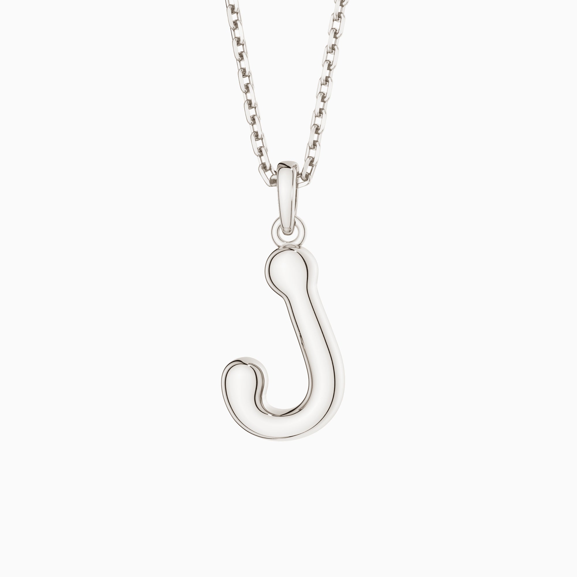 Bubble Initial Letter A-Z Pendant Necklace