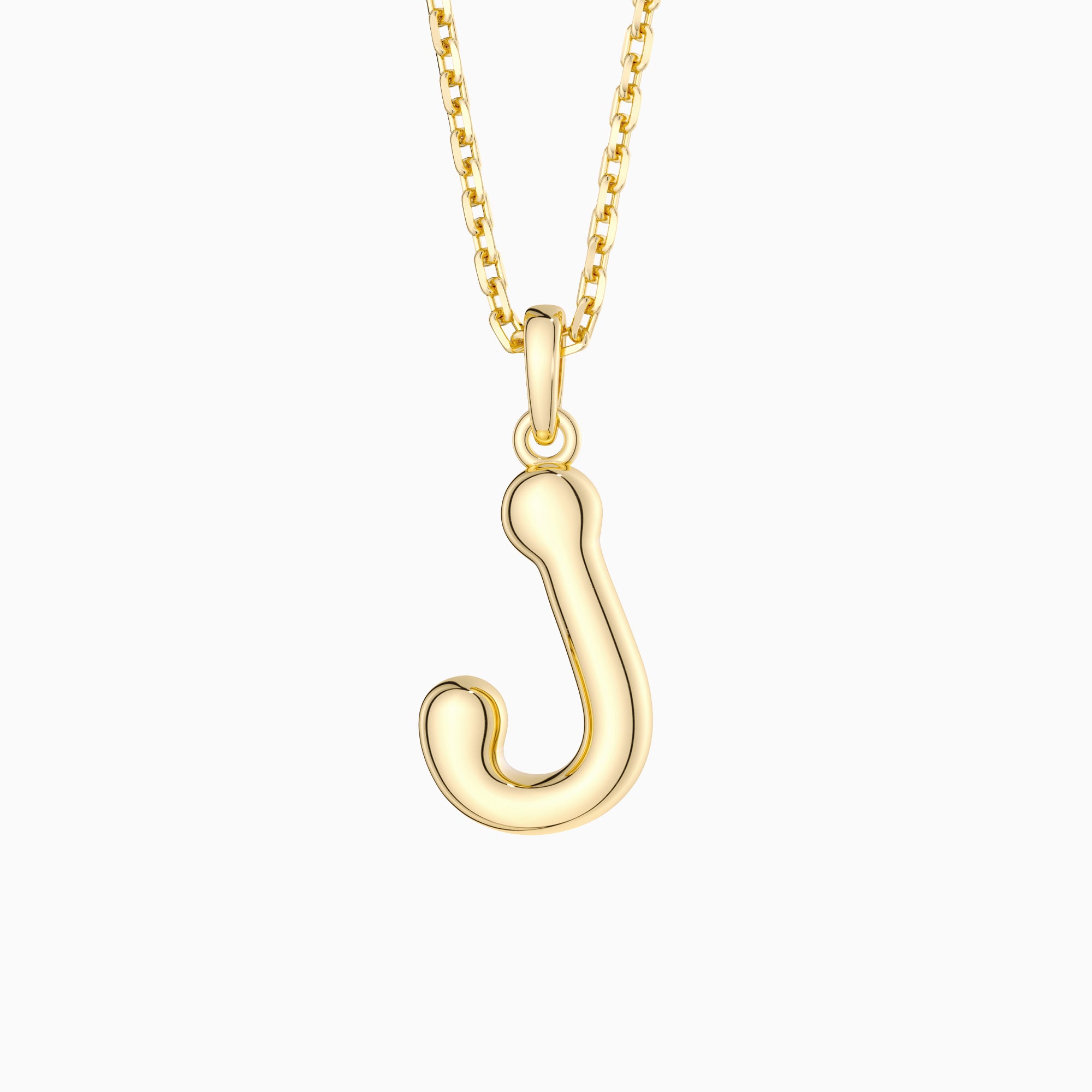 Bubble Initial Letter A-Z Pendant Necklace