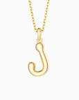 Bubble Initial Letter A-Z Pendant Necklace