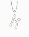 Bubble Initial Letter A-Z Pendant Necklace