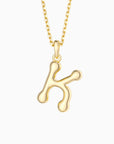 Bubble Initial Letter A-Z Pendant Necklace