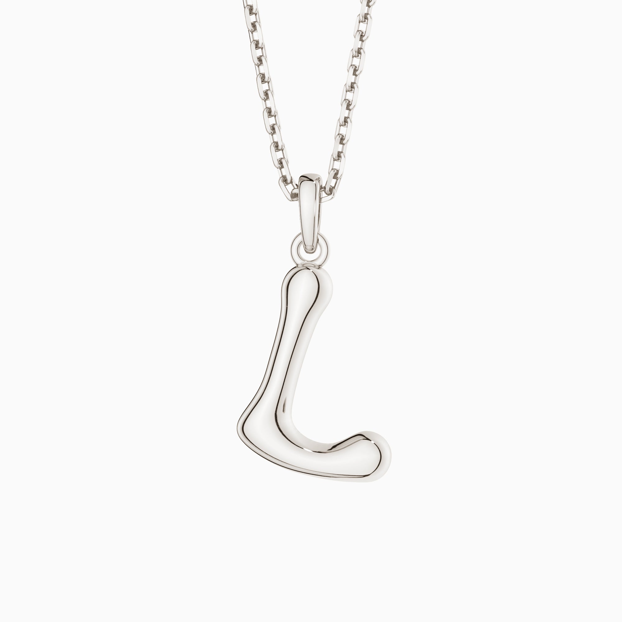 Bubble Initial Letter A-Z Pendant Necklace