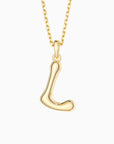 Bubble Initial Letter A-Z Pendant Necklace