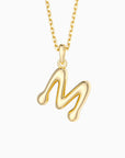 Bubble Initial Letter A-Z Pendant Necklace