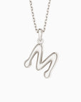 Bubble Initial Letter A-Z Pendant Necklace