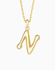 Bubble Initial Letter A-Z Pendant Necklace