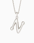 Bubble Initial Letter A-Z Pendant Necklace