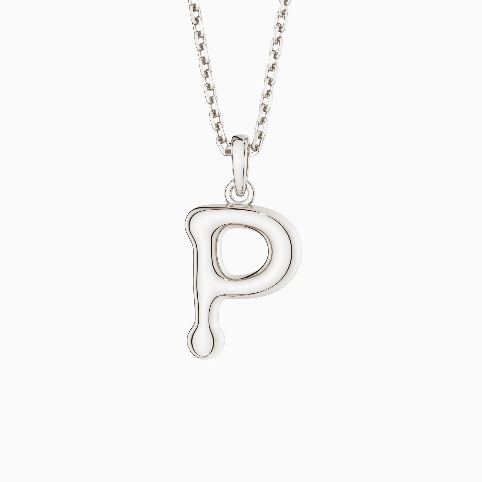 Bubble Initial Letter A-Z Pendant Necklace