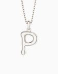 Bubble Initial Letter A-Z Pendant Necklace