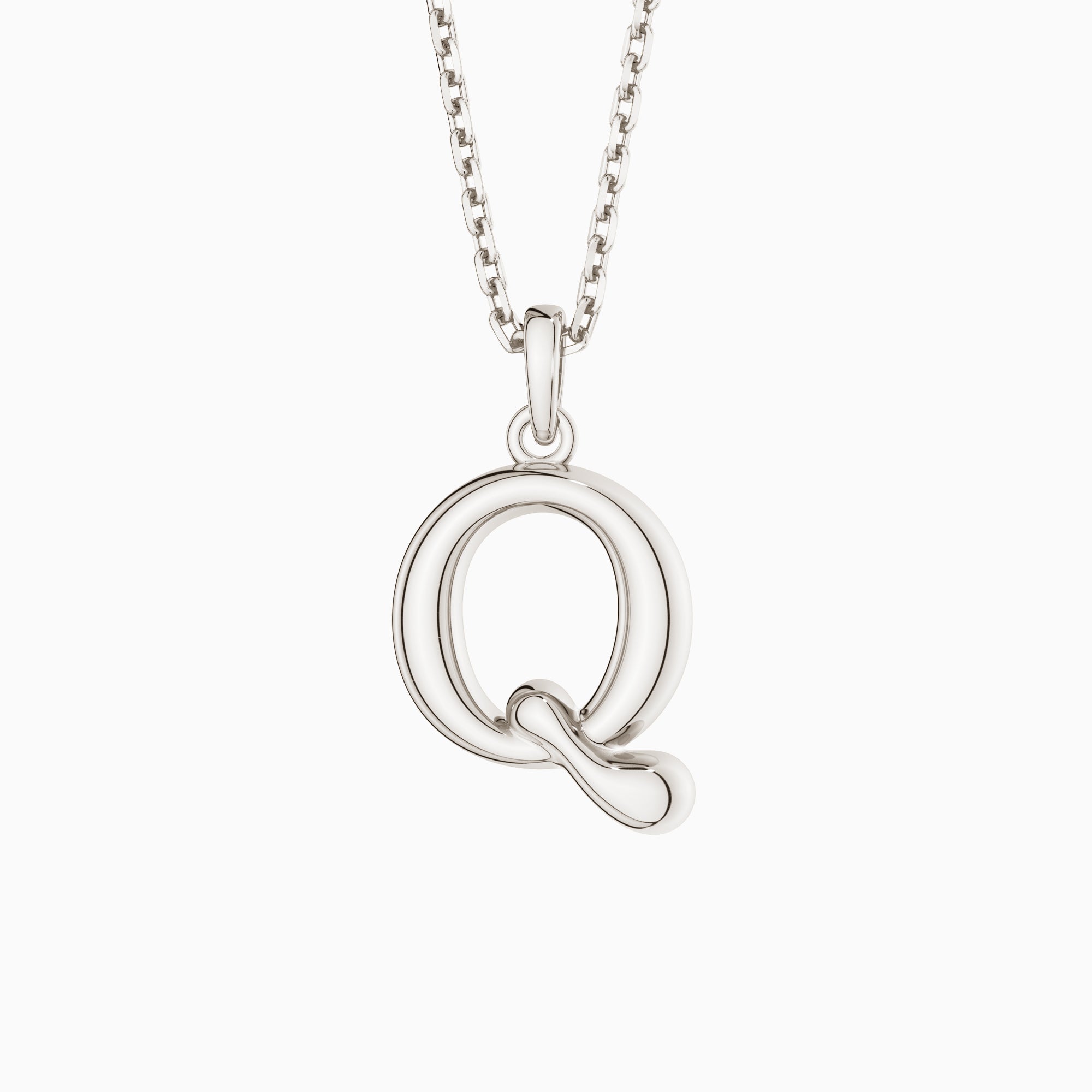 Bubble Initial Letter A-Z Pendant Necklace