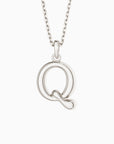 Bubble Initial Letter A-Z Pendant Necklace