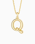 Bubble Initial Letter A-Z Pendant Necklace