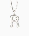 Bubble Initial Letter A-Z Pendant Necklace