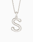 Bubble Initial Letter A-Z Pendant Necklace