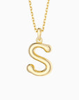 Bubble Initial Letter A-Z Pendant Necklace