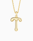 Bubble Initial Letter A-Z Pendant Necklace