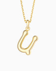 Bubble Initial Letter A-Z Pendant Necklace