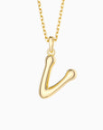 Bubble Initial Letter A-Z Pendant Necklace