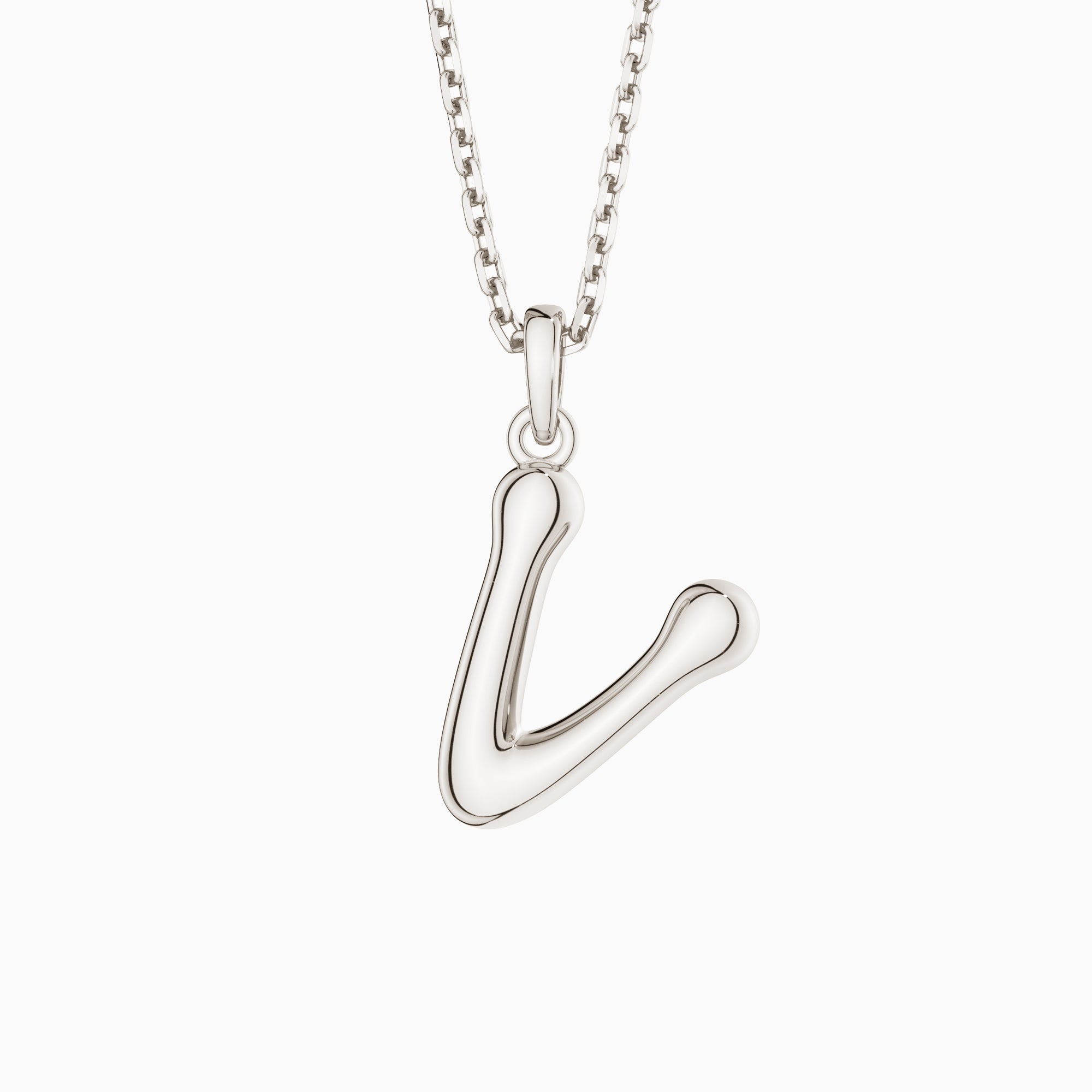 Bubble Initial Letter A-Z Pendant Necklace