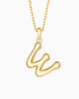 Bubble Initial Letter A-Z Pendant Necklace