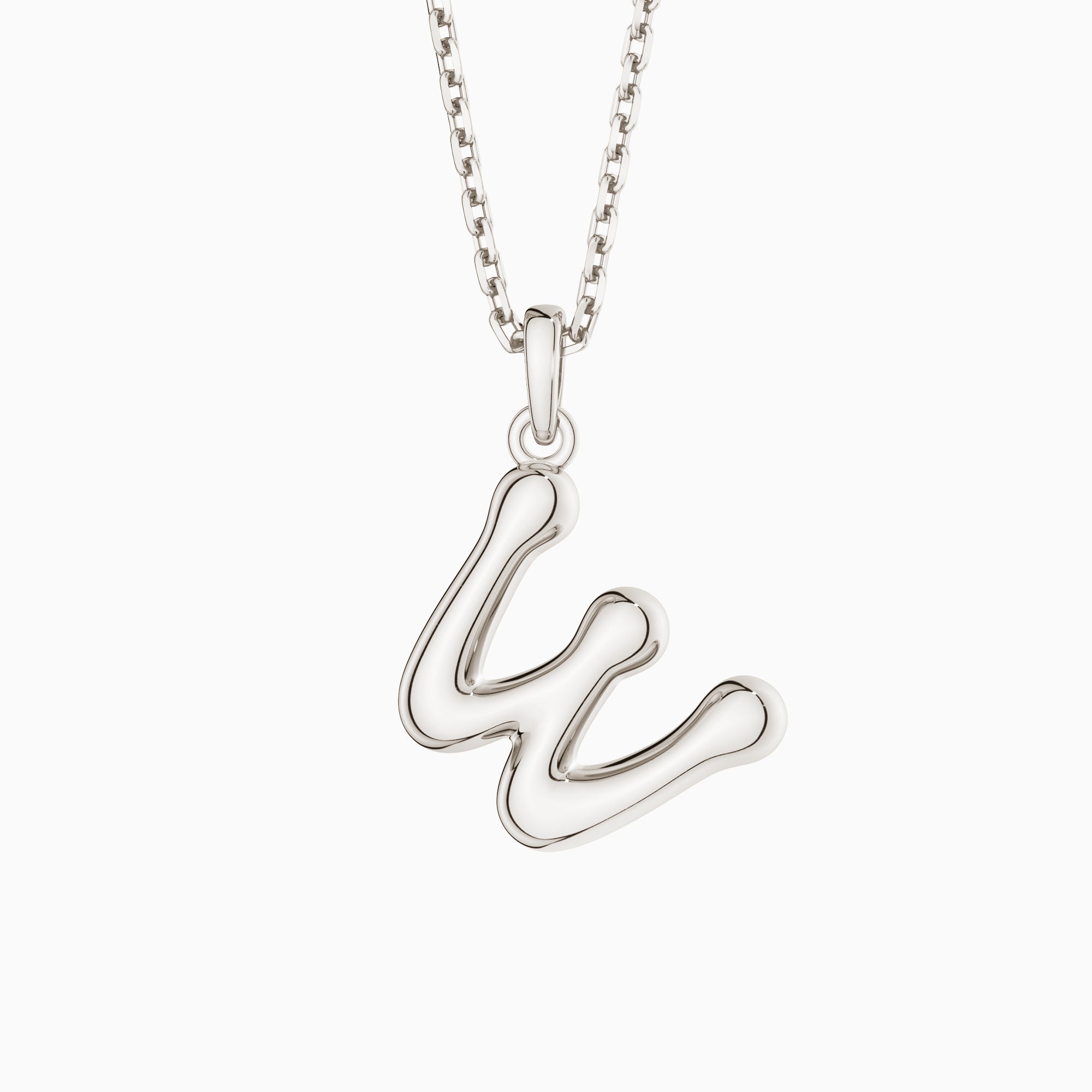 Bubble Initial Letter A-Z Pendant Necklace