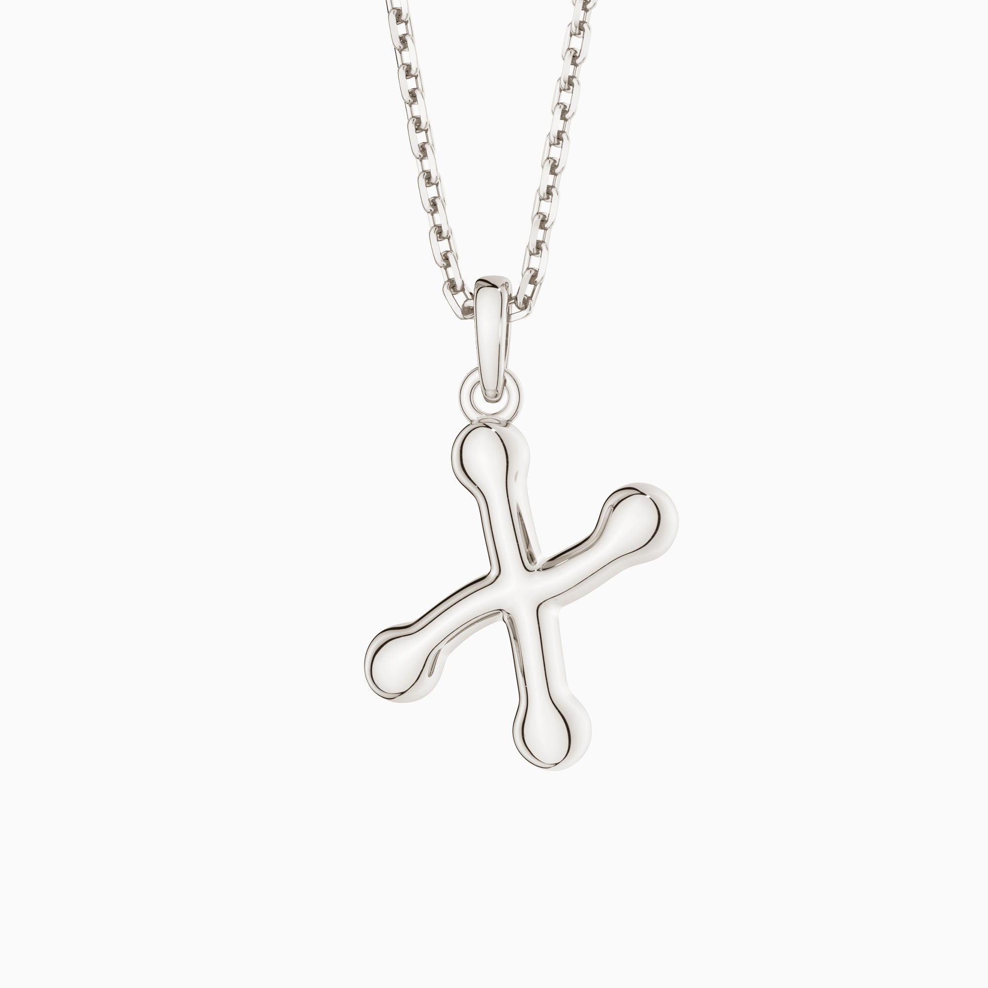 Bubble Initial Letter A-Z Pendant Necklace