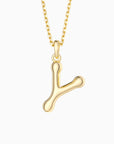 Bubble Initial Letter A-Z Pendant Necklace