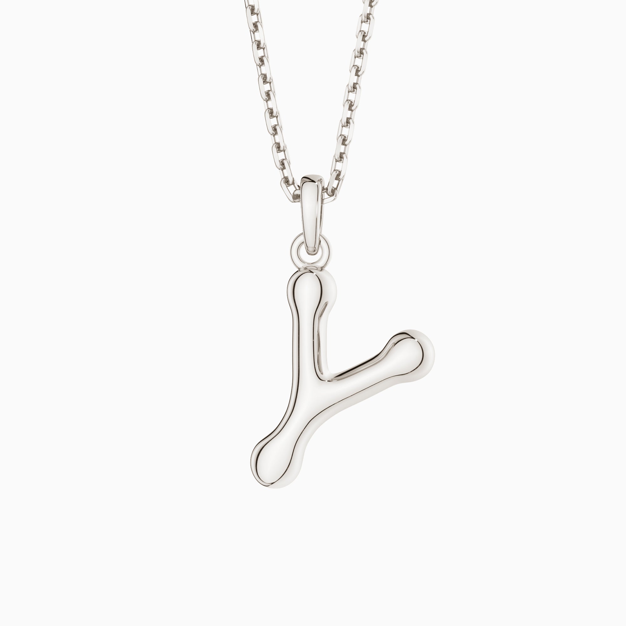 Bubble Initial Letter A-Z Pendant Necklace