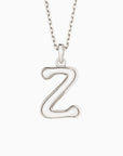 Bubble Initial Letter A-Z Pendant Necklace