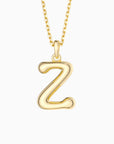 Bubble Initial Letter A-Z Pendant Necklace