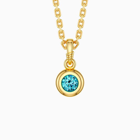 Bubble Knot March Birthstone Charm Pendant