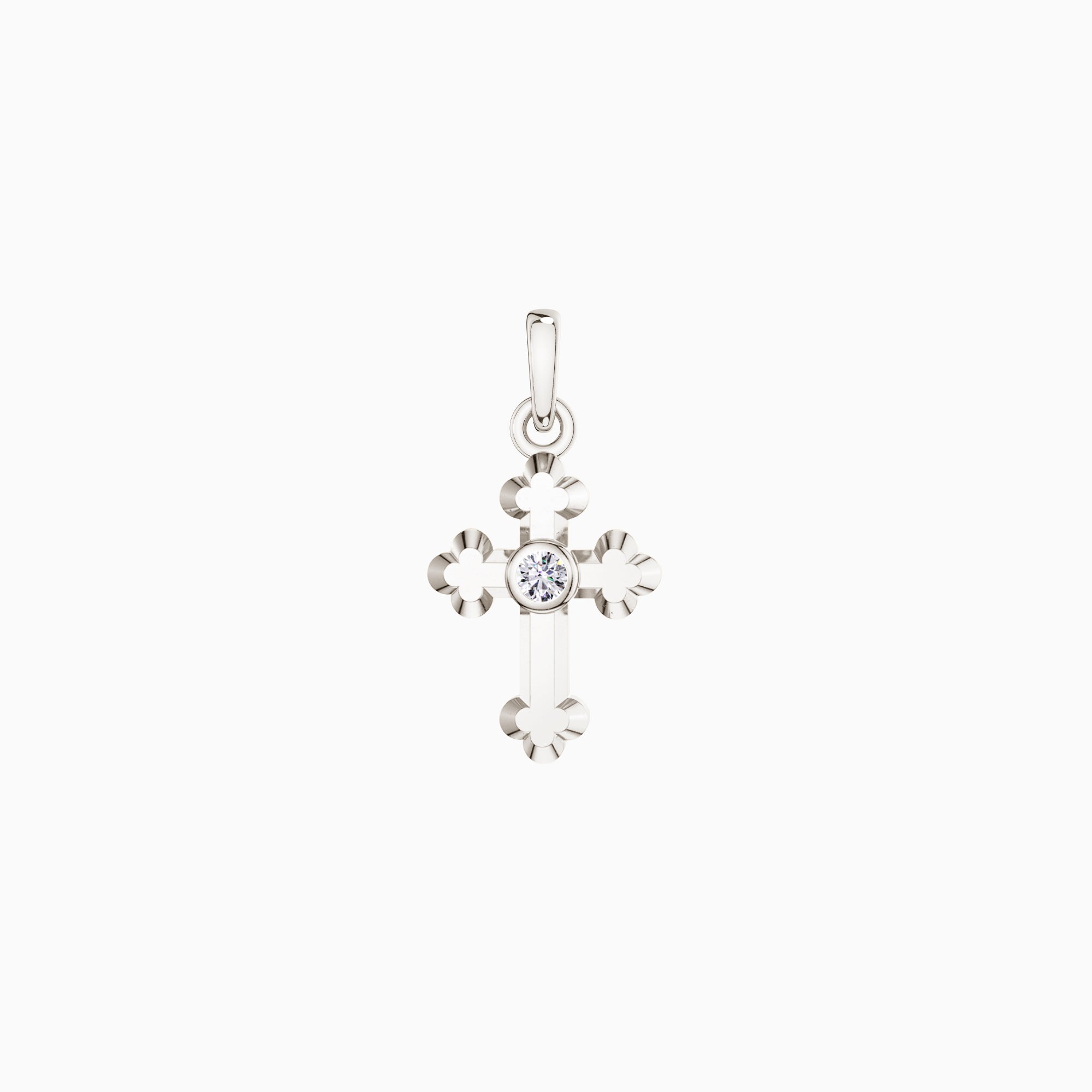 Floral Cross Charm Pendant