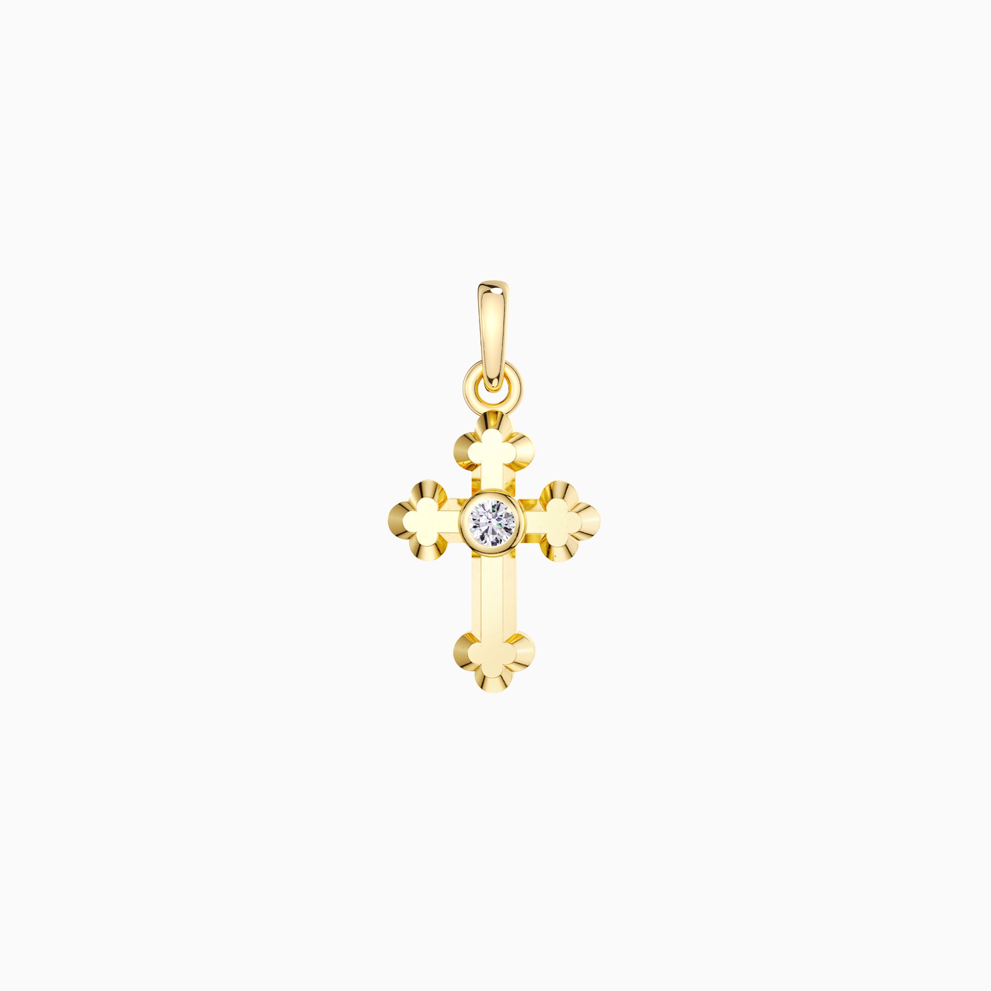 Floral Cross Charm Pendant