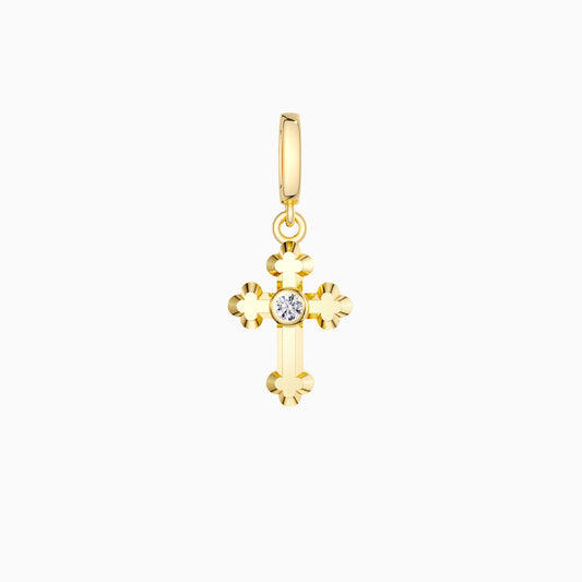 Floral Cross Charm Pendant