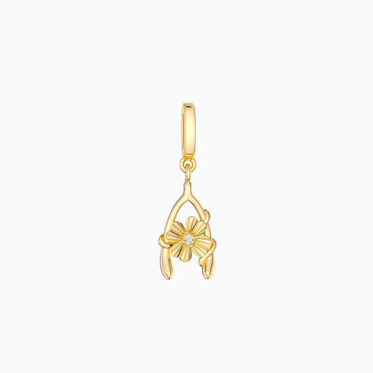 Wishbone Clover Charm Pendant