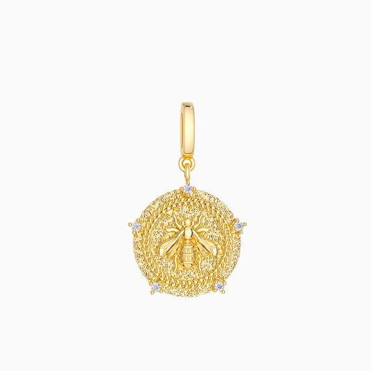 Queen Bee Charm Coin Pendant