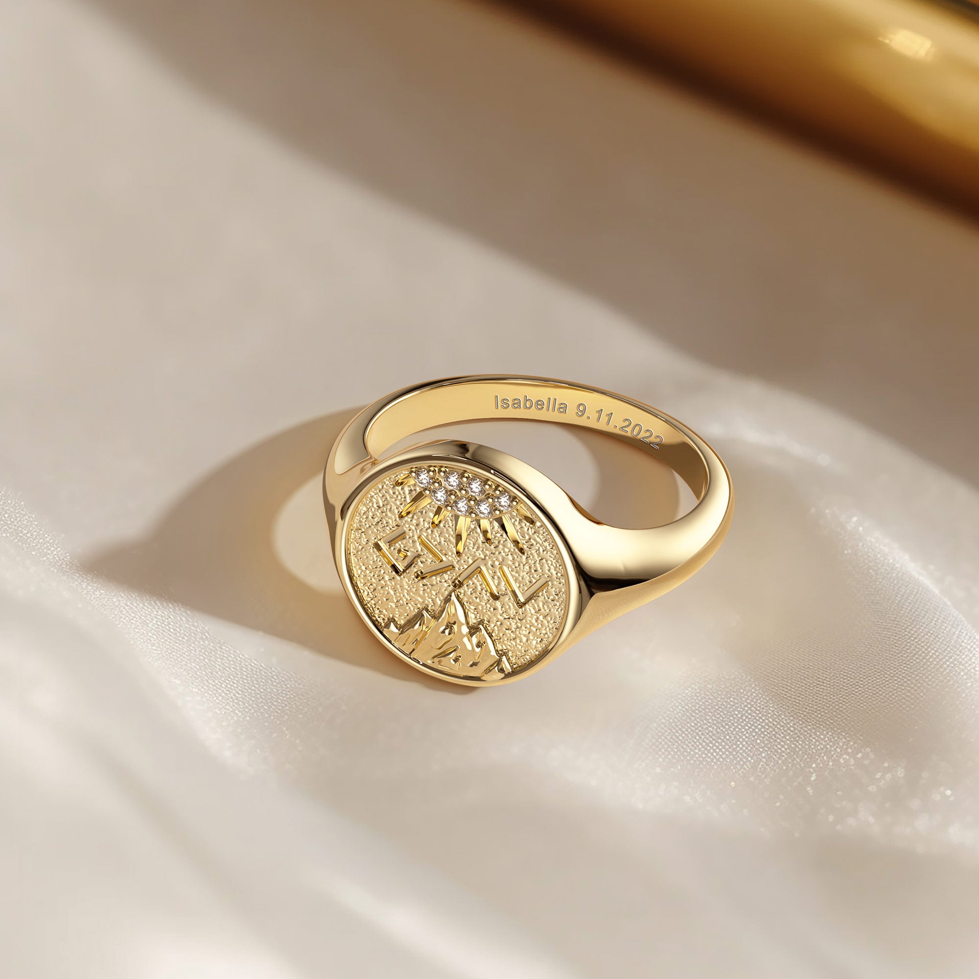 Customized Highs And Lows Signet Ring - vanimy
