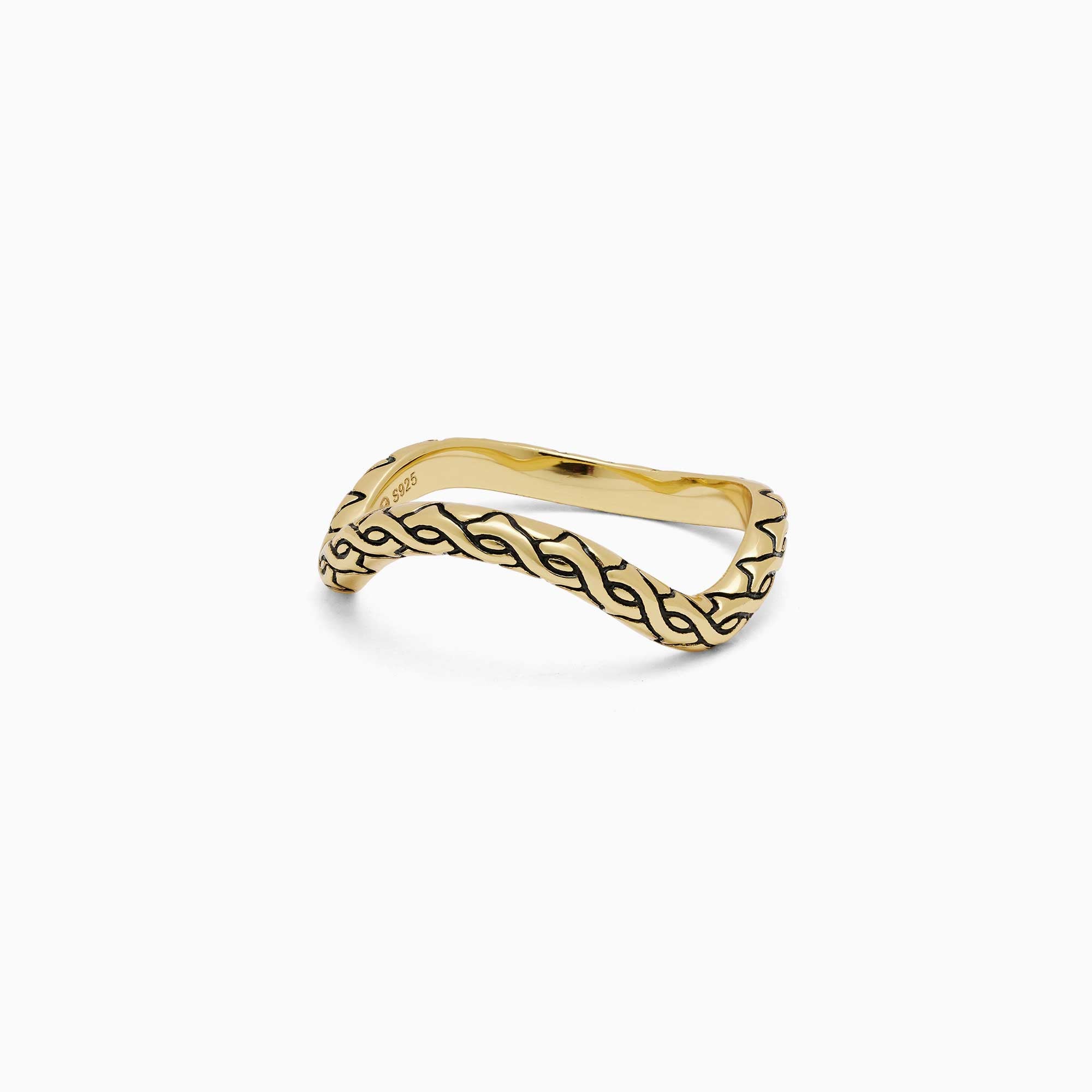 Crown of Thorns Wavy Enamel Statement Ring